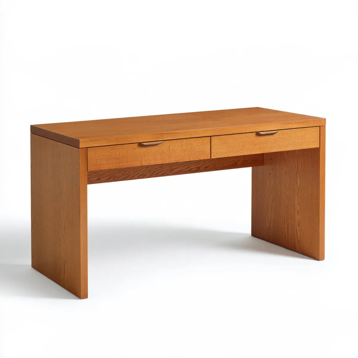 Wood Office Writing Desk with 2 Drawers, 47.2 x 23.6 x 29.5 in, Brown Oak